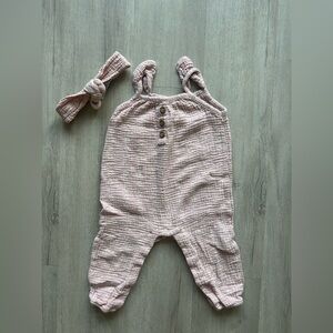 Emily and Oliver Pink Baby Girl Daisy Romper - 12 Months